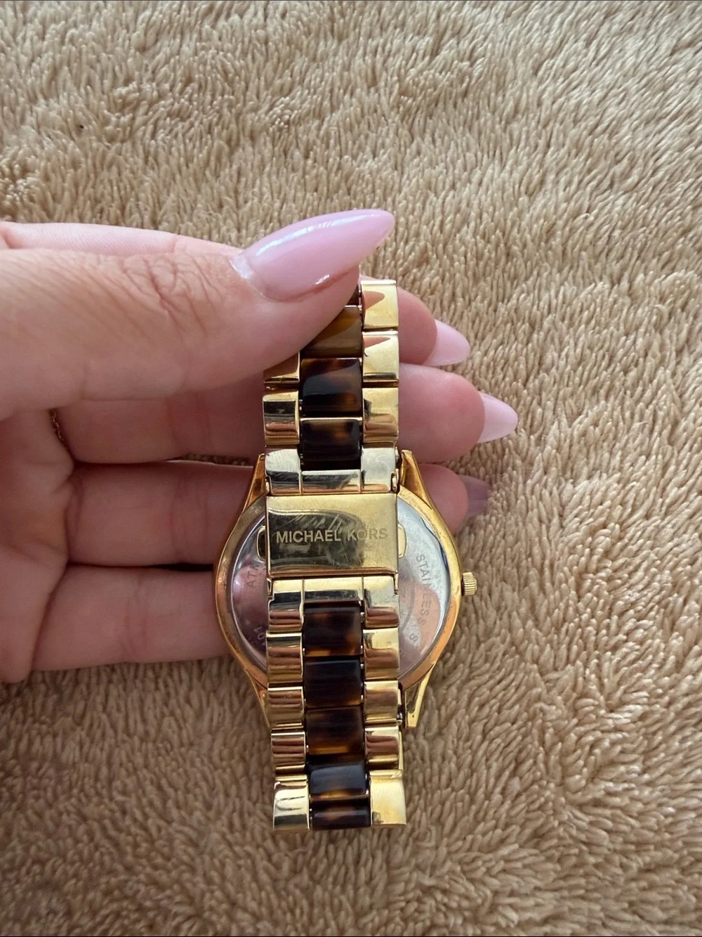 Michael Kors Gold Watch with Tortoiseshell Links